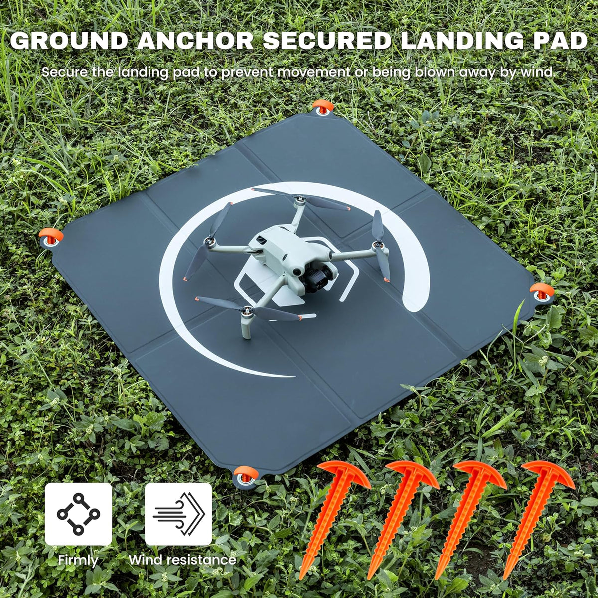 Drone Landing Pad Foldable 2x3 Fast-Fold, (22in/55cm) Double-Sided Waterproof Launch Pad, Weighted Helipad for DJI