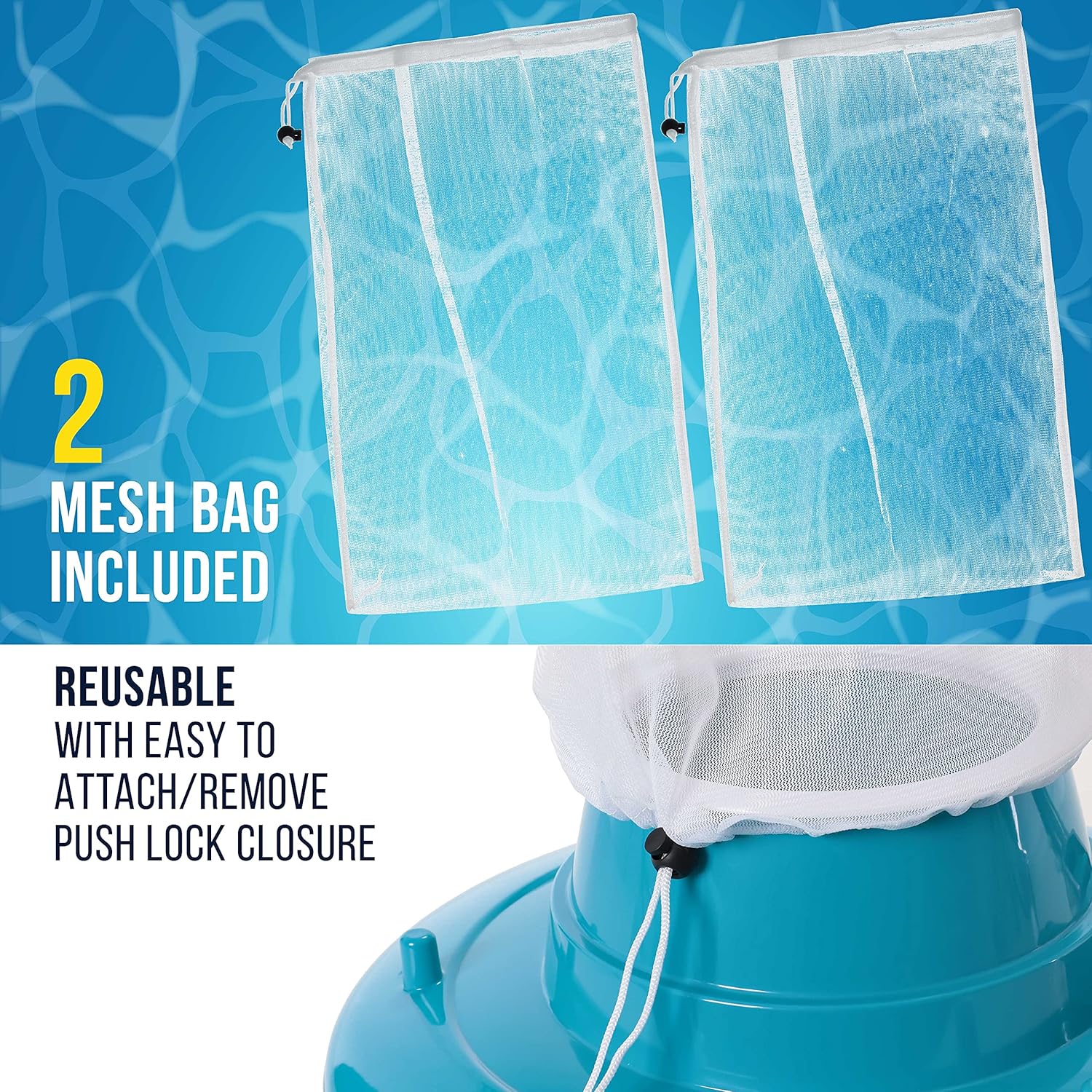 Professional Swimming Pool Leaf Terminator Vacuum - 15" Pool Cleaner Body, 8 Pressure Jets, 4 Rotating Wheels, 3