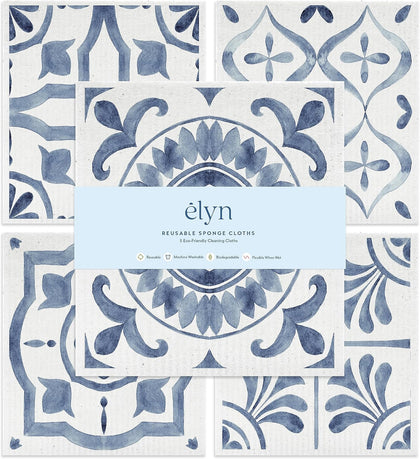 Swedish Dishcloths, Reusable & Washable Sponge Cloths, Absorbent Cleaning Paper Towels for Kitchen, Dishes, Counters