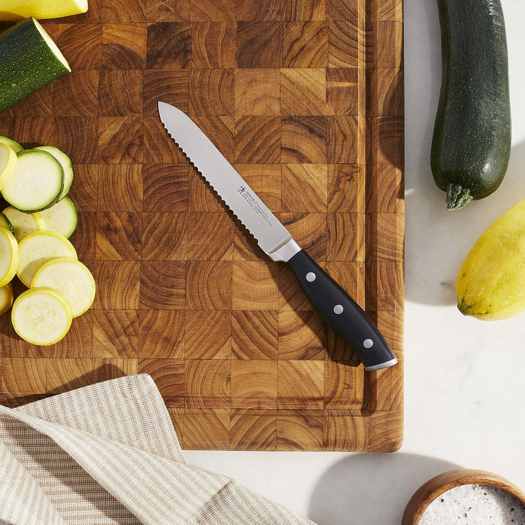 Forged Accent Razor-Sharp 5-inch Serrated Utility Knife, Tomato Knife, German Engineered Informed by 100+ Years of