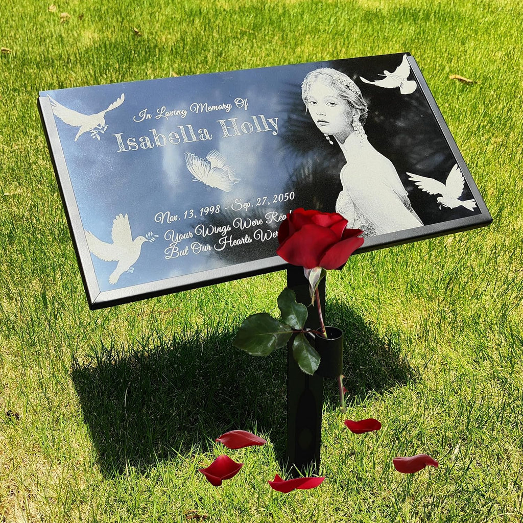 Personalized Grave Markers, Headstones for Graves, Human Memorial Stone, Memorial Plaque Outdoors, Granite Grave