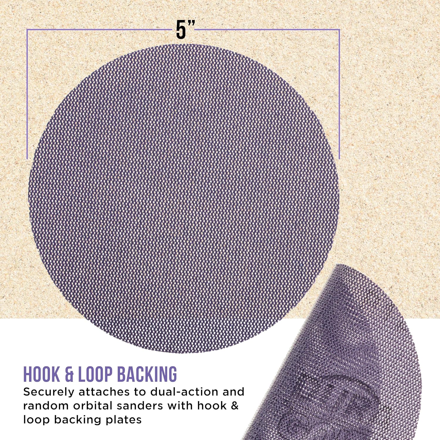 Premium 5" Purple Ceramic Mesh Sanding Discs, 30 Disc Variety Pack, Grits 80, 100, 120, 150, 180, 220, 240, 320, 400