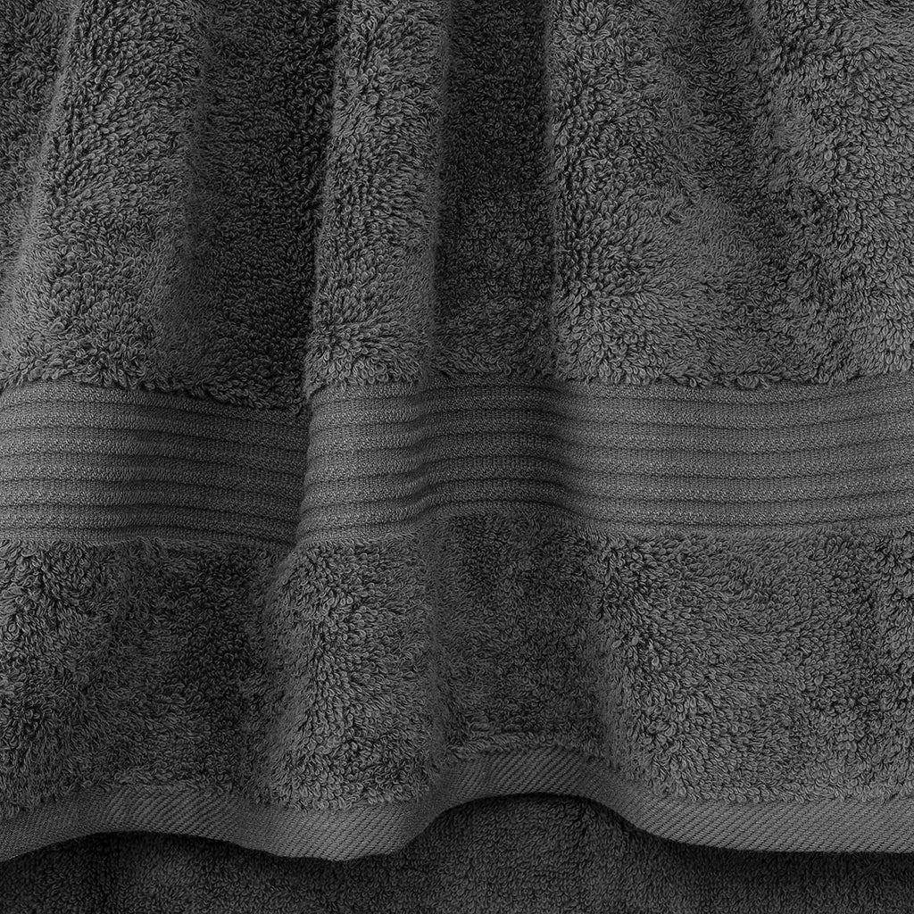 Towel Set of 6, 2 Bath Towels, 2 Hand Towels and 2 Washcloths Towels for Bathroom Sets, Smoke Gray