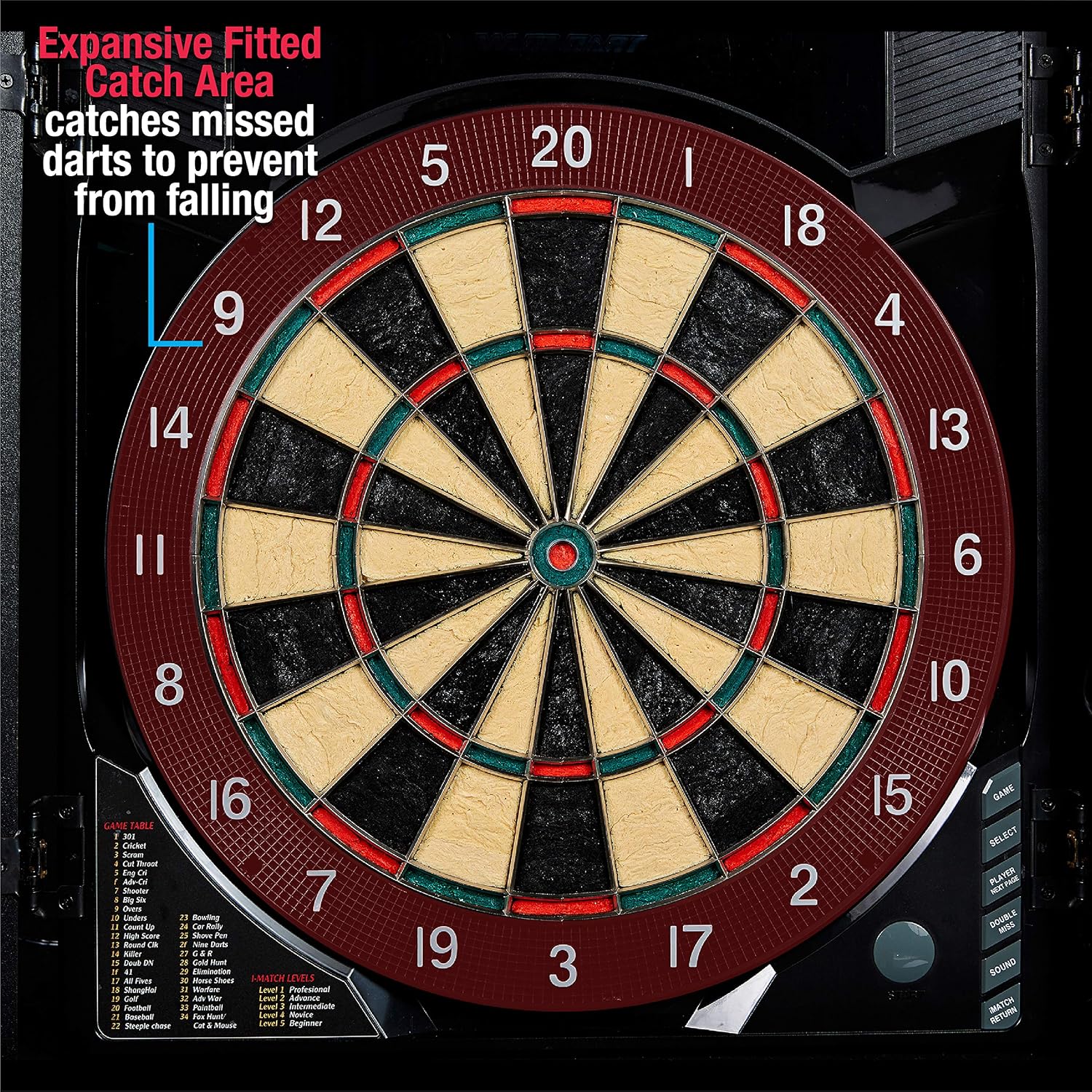 Dartboard Cabinet Multiple Styles Electronic Dartboard With Digital X/O Cricket Scorekeeping and Dart Set, Perfect