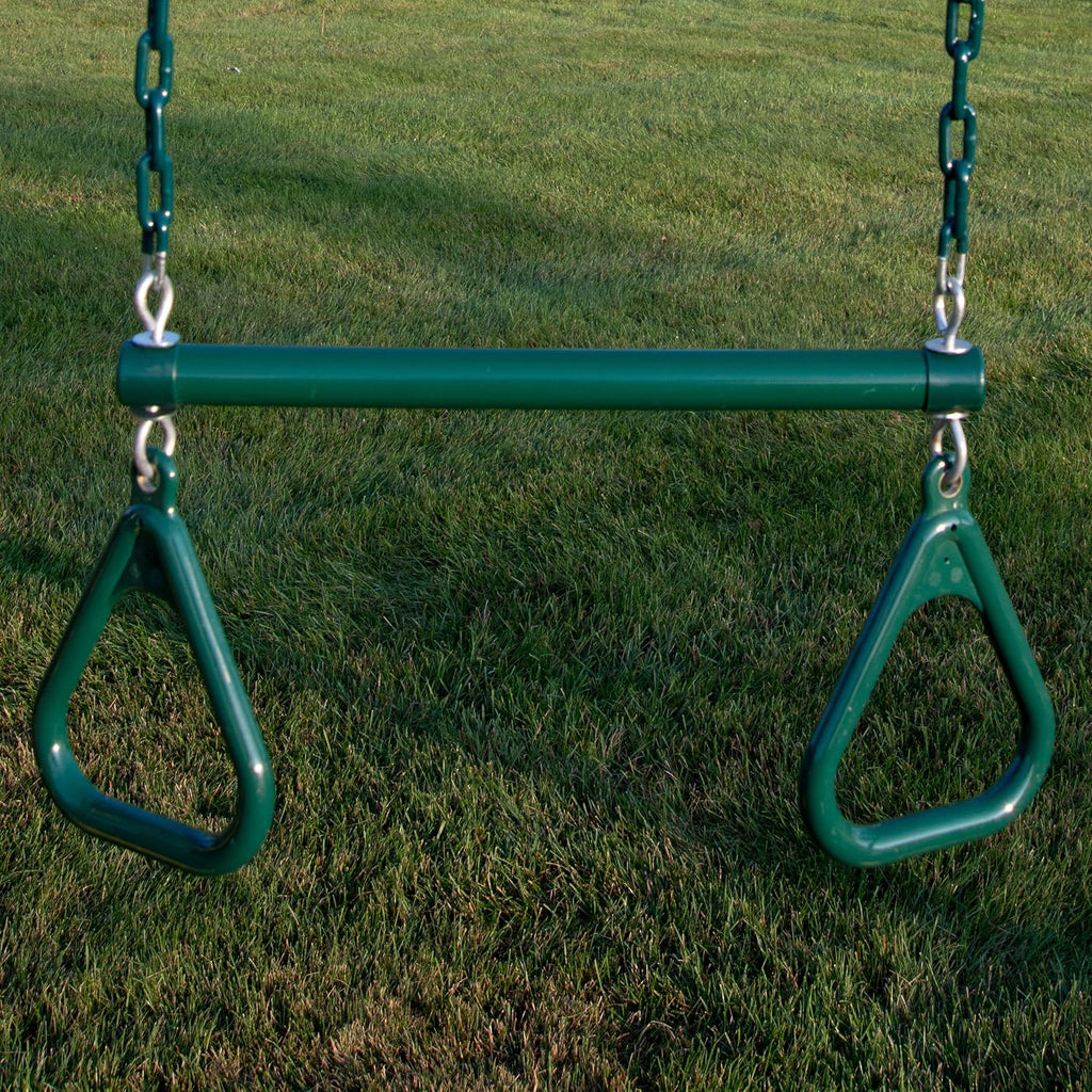 WS 5103 Two Extreme Duty Green Swing Seats with a Heavy Duty Ring/Trapeze Combo Swing Swing Set Refresher Bundle, Green