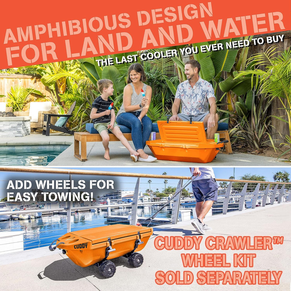 CUDDY Floating Cooler and Dry Storage Vessel for Land & Water – 40QT– Great for River, Beach, Kayak, Pool, & Lake