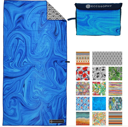 Microfiber Beach Towel - Quick Dry, Sand Free and Oversized 71x35 | Super absorbent, lightweight, swimming, gym
