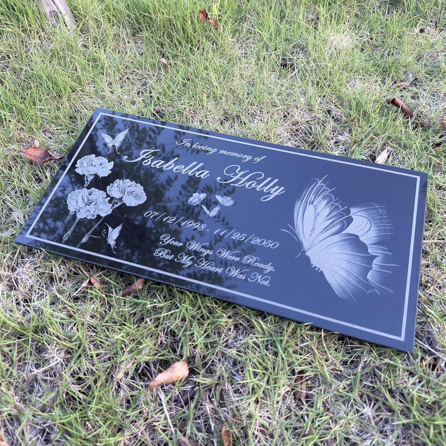Memorial Stones Personalized, Grave Markers, Memorial Plaque Outdoors, Headstones for Graves, Granite Grave Stone