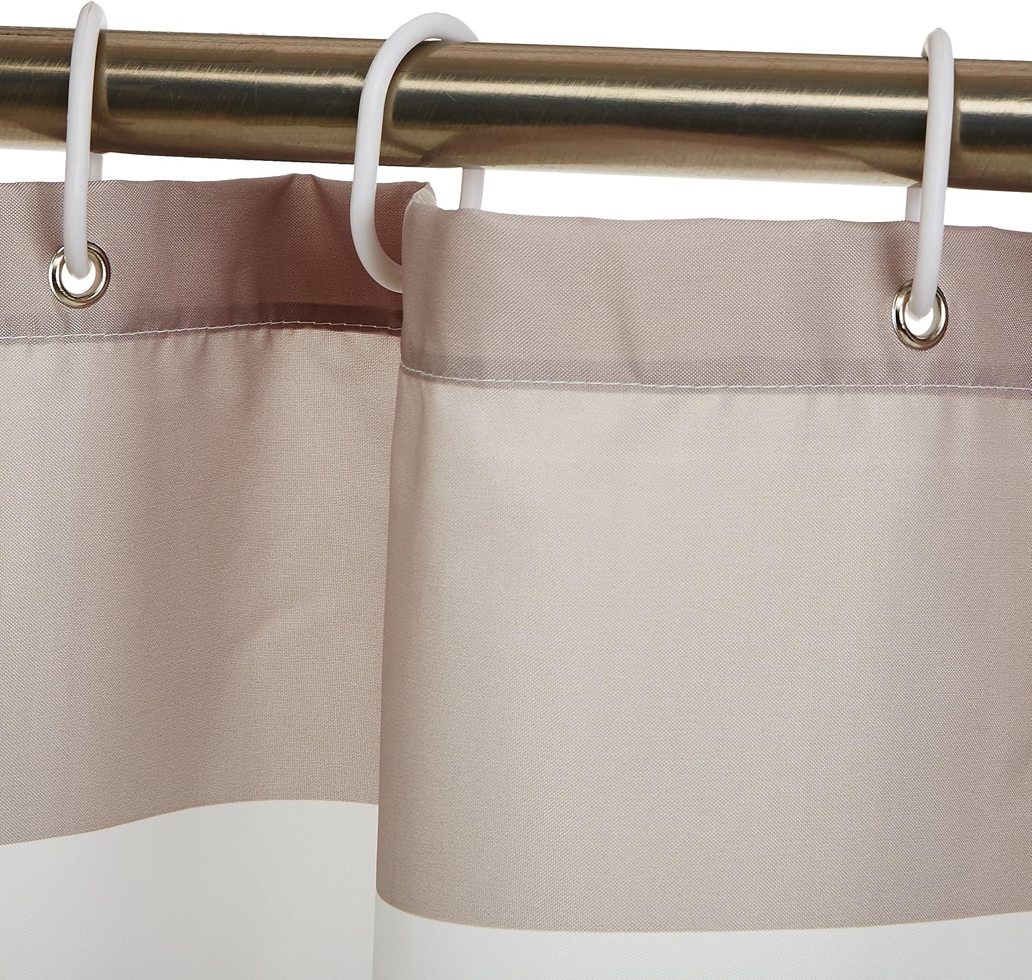 Bathroom Shower Curtain, Water Resistant Fabric with Rust Proof Grommets & Hooks, Weighted Hem, Machine Washable