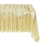 Light Gold Sequin Tablecloth Rectanglar 90" x 132" Glitter Table Cloth