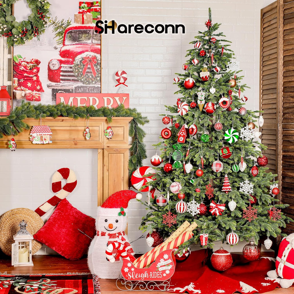 86pcs Christmas Tree Balls Ornaments, Shatterproof Plastic Decorative Baubles for Christmas Tree Decorations, Holiday