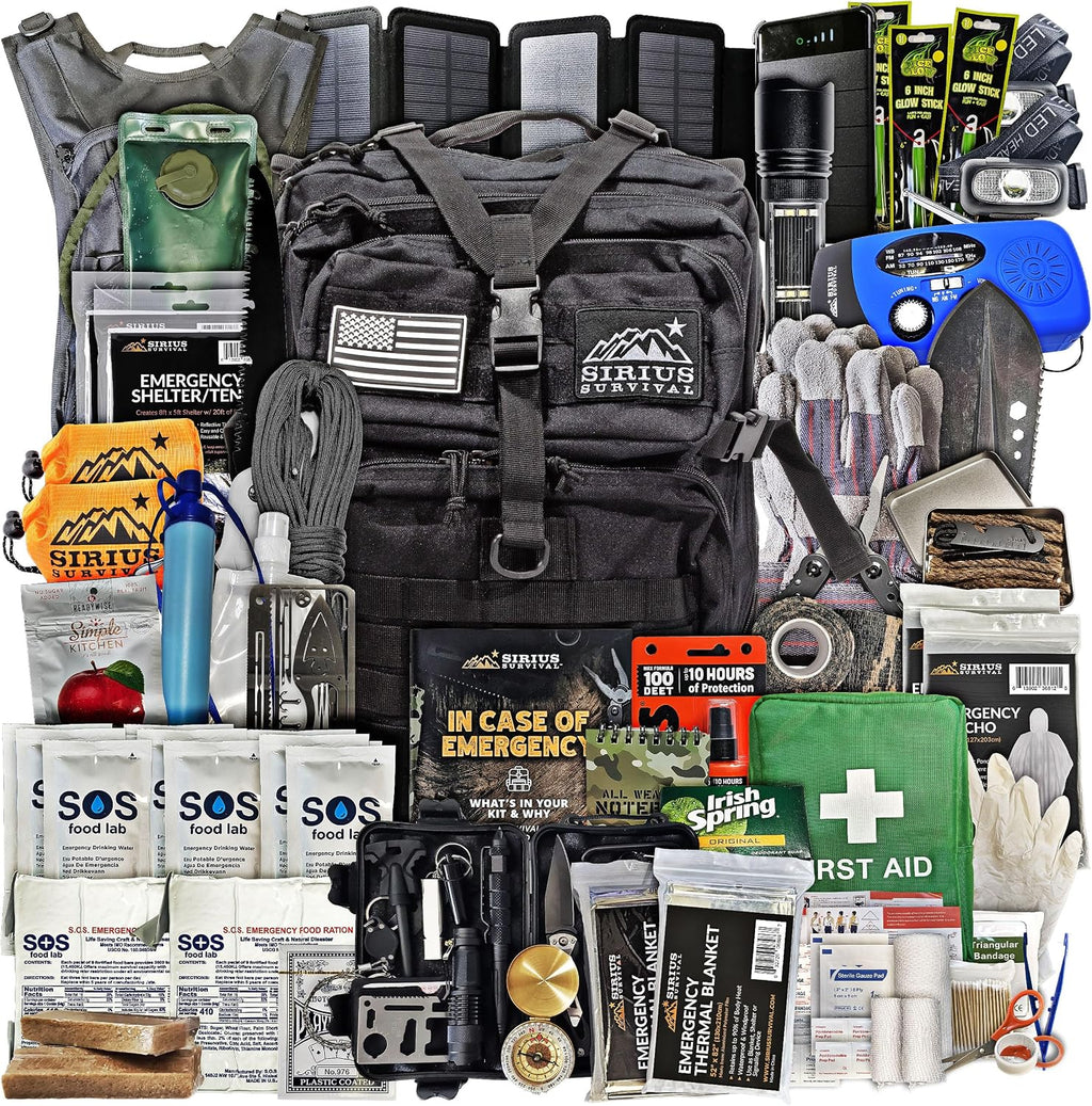 Bug Out Bag - Premium Bugout Backpack Pre-Packed Survival Kit - Ultimate 72 Hour Backpack Survival Kit