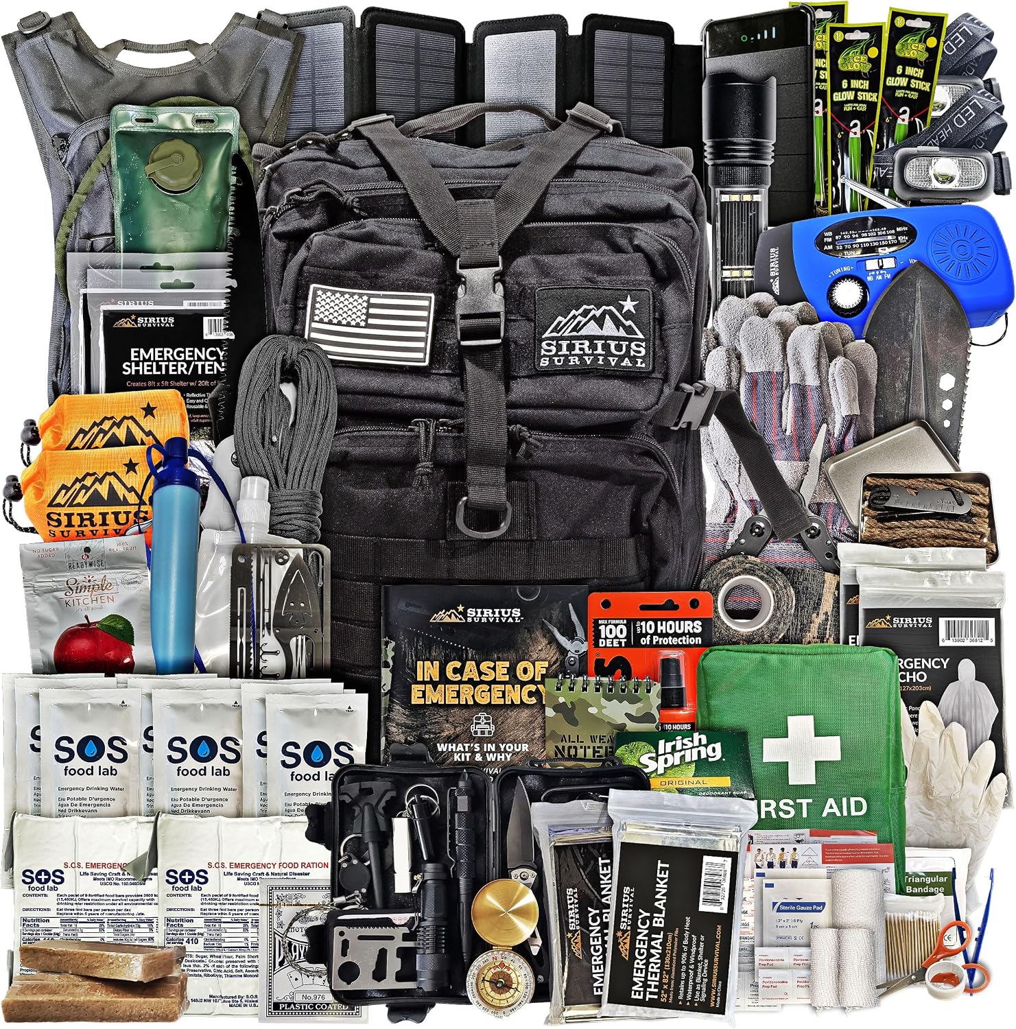 Bug Out Bag - Premium Bugout Backpack Pre-Packed Survival Kit - Ultimate 72 Hour Backpack Survival Kit