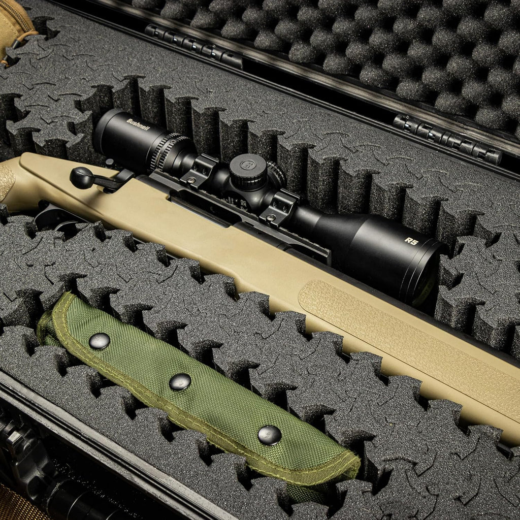 RAGAR 50.5" x 13.5" Reconfigurable & Reusable Protective XP Crosslinked Foam Insert For Hard Rifle Cases (1 Ragar Layer)