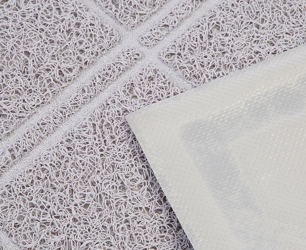 Less-Mess Litter Trapping Cat Litter Box Mat, Soft on Kitty Paws, Waterproof, Scatter Control, 24" x 35", Grey