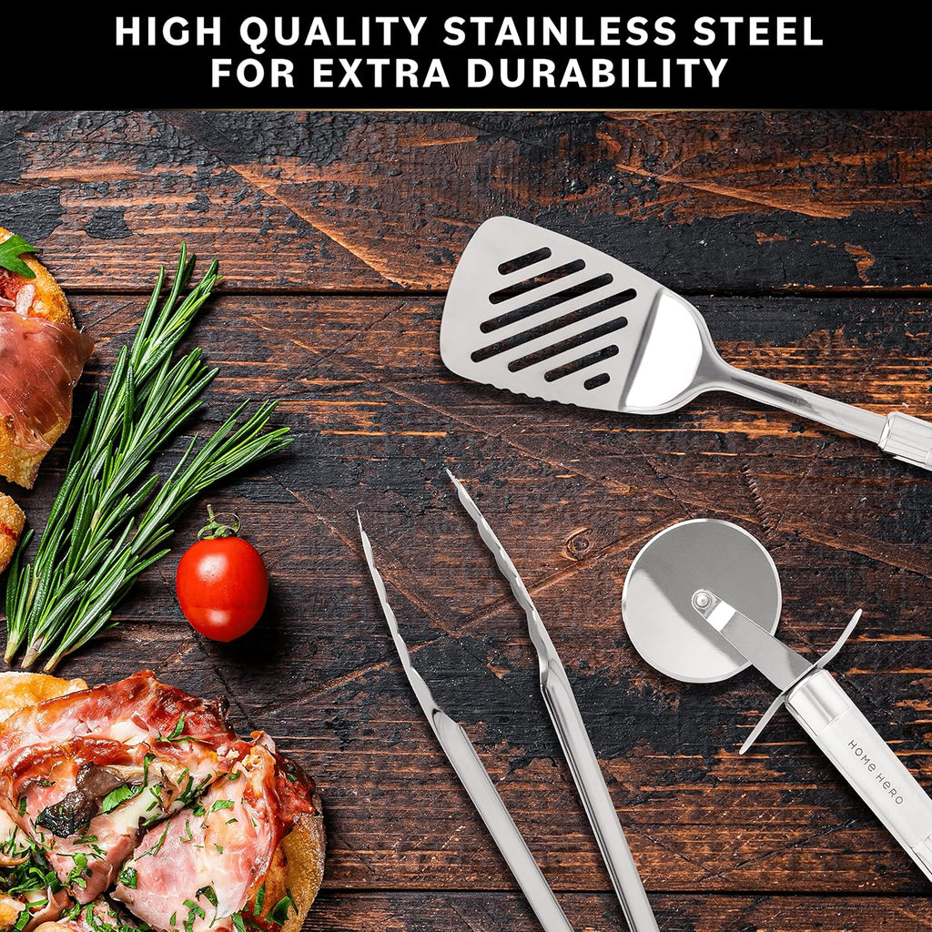 54-Piece Stainless Steel Kitchen Utensils Set - Heat-Resistant Nonstick Silicone & Stainless Steel Cooking Utensils