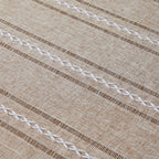 Hemstitched Striped Boho Table Cloth, 54x70 Inch Natural