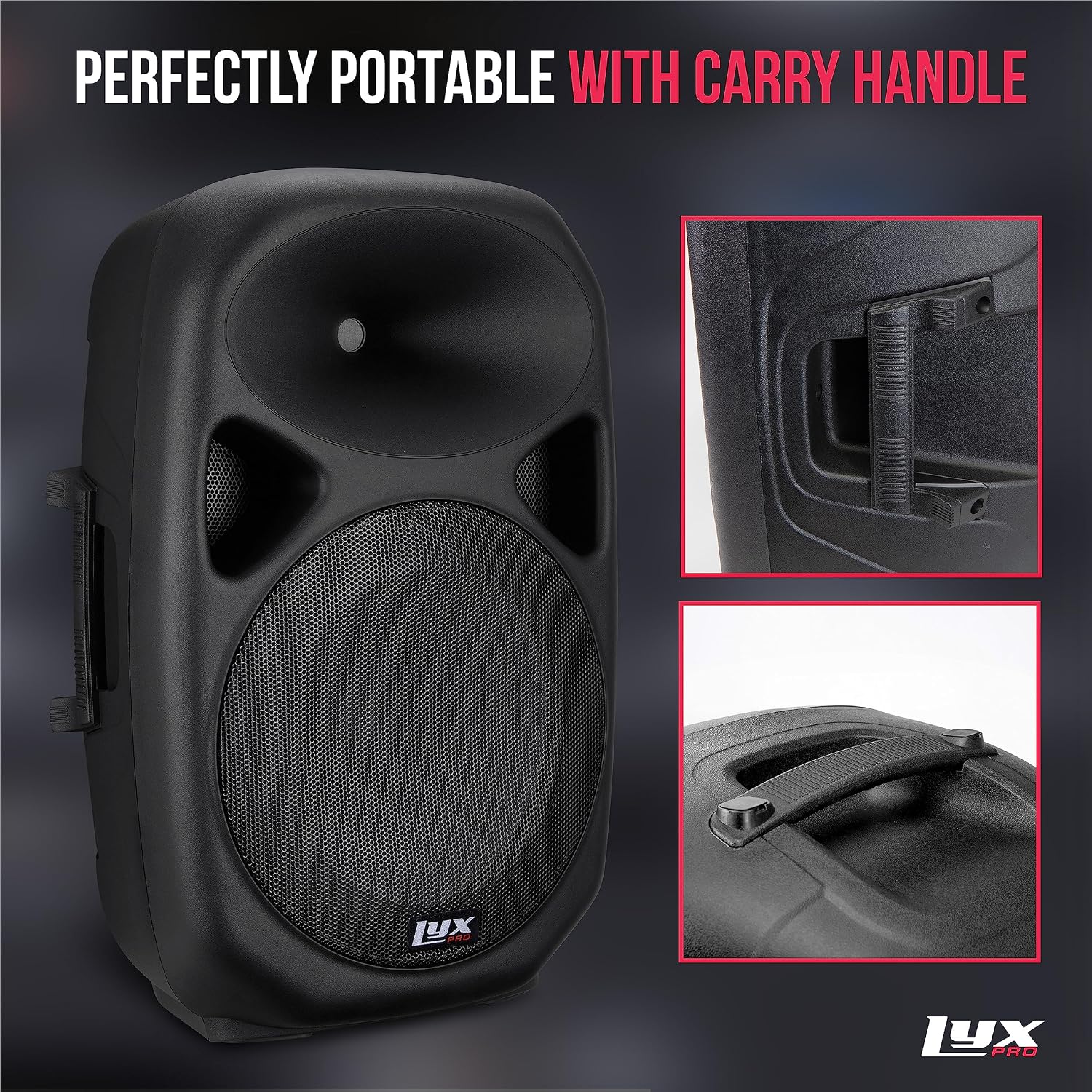 15 Inch PA Active Speaker System Compact and Portable with Equalizer, Bluetooth, MP3, USB, SD Card Slot, XLR, 1/4”