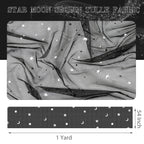 1 Yard Glitter Tulle, Star Moon Sequin, 54" Wide Black