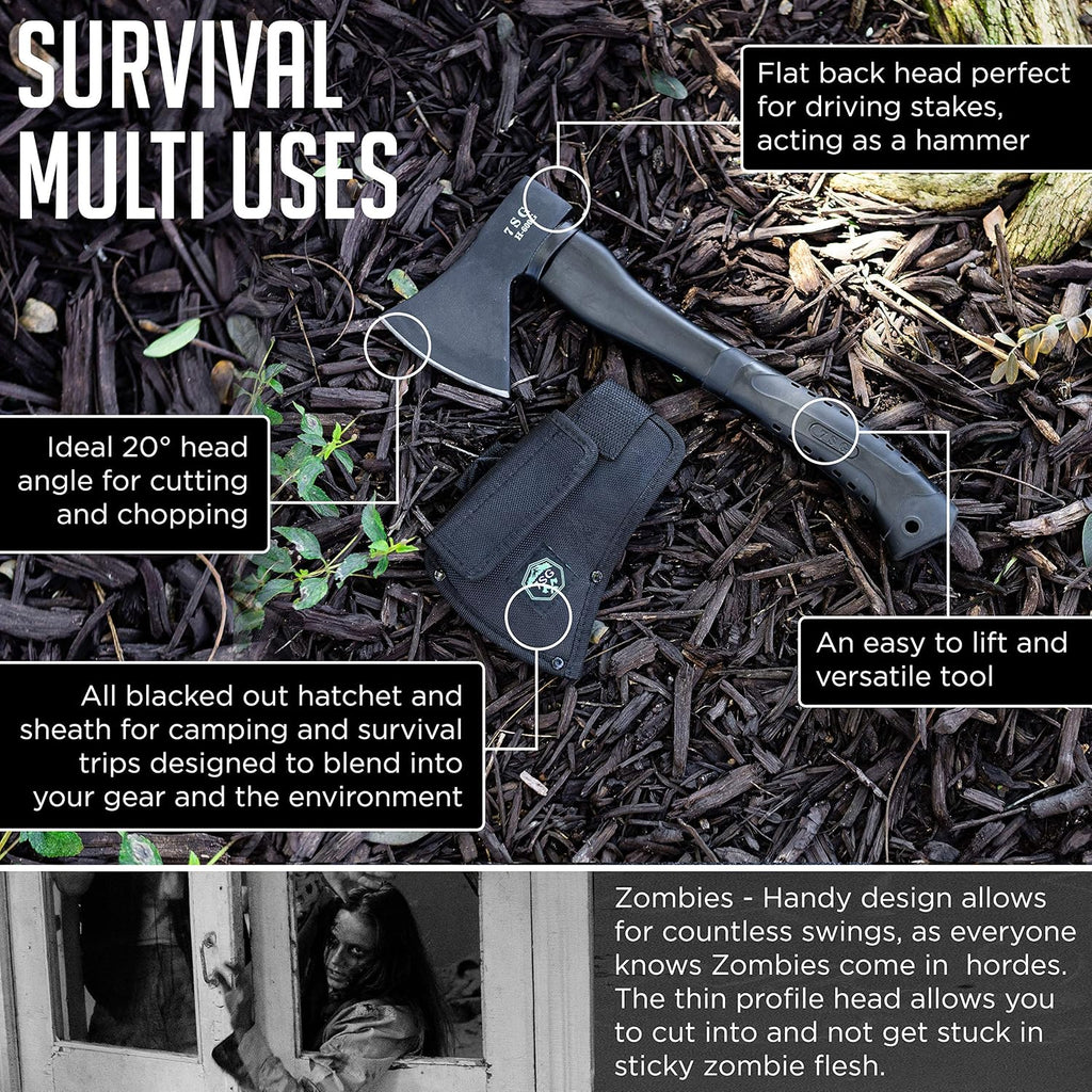 Camping Axe - Camping Hatchet with Sheath -Survival Throwing Axe - Survival Hatchets for Camping and Chopping Wood