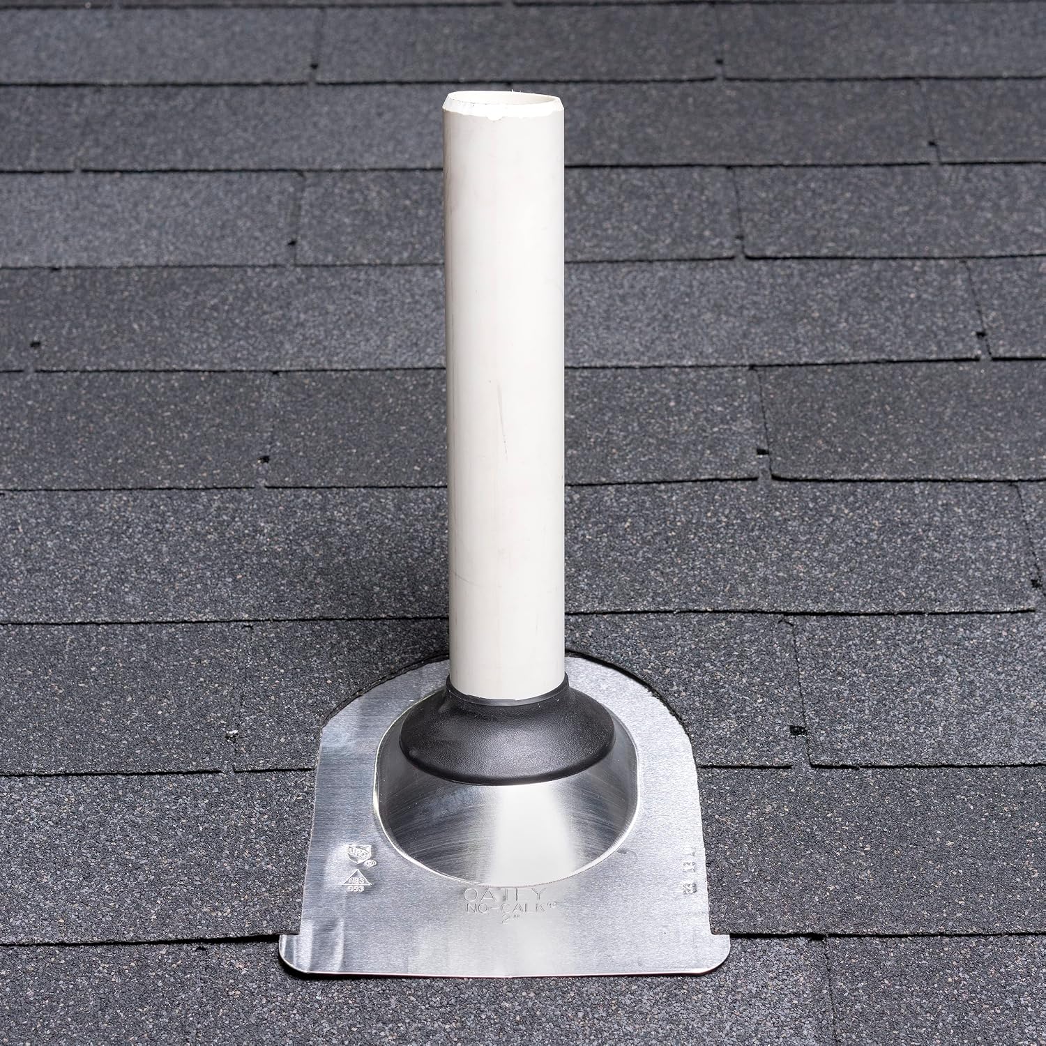 12933 Aluminum 2" Pipe Diameter 9" x 12.5" Base No-Calk Roof Flashing