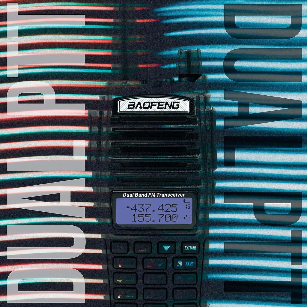 BaoFeng UV-82C Dual-Band 136-174/400-520 MHz FM Ham Two-Way Radio, Transceiver, HT with Battery, Earpiece, Antenna