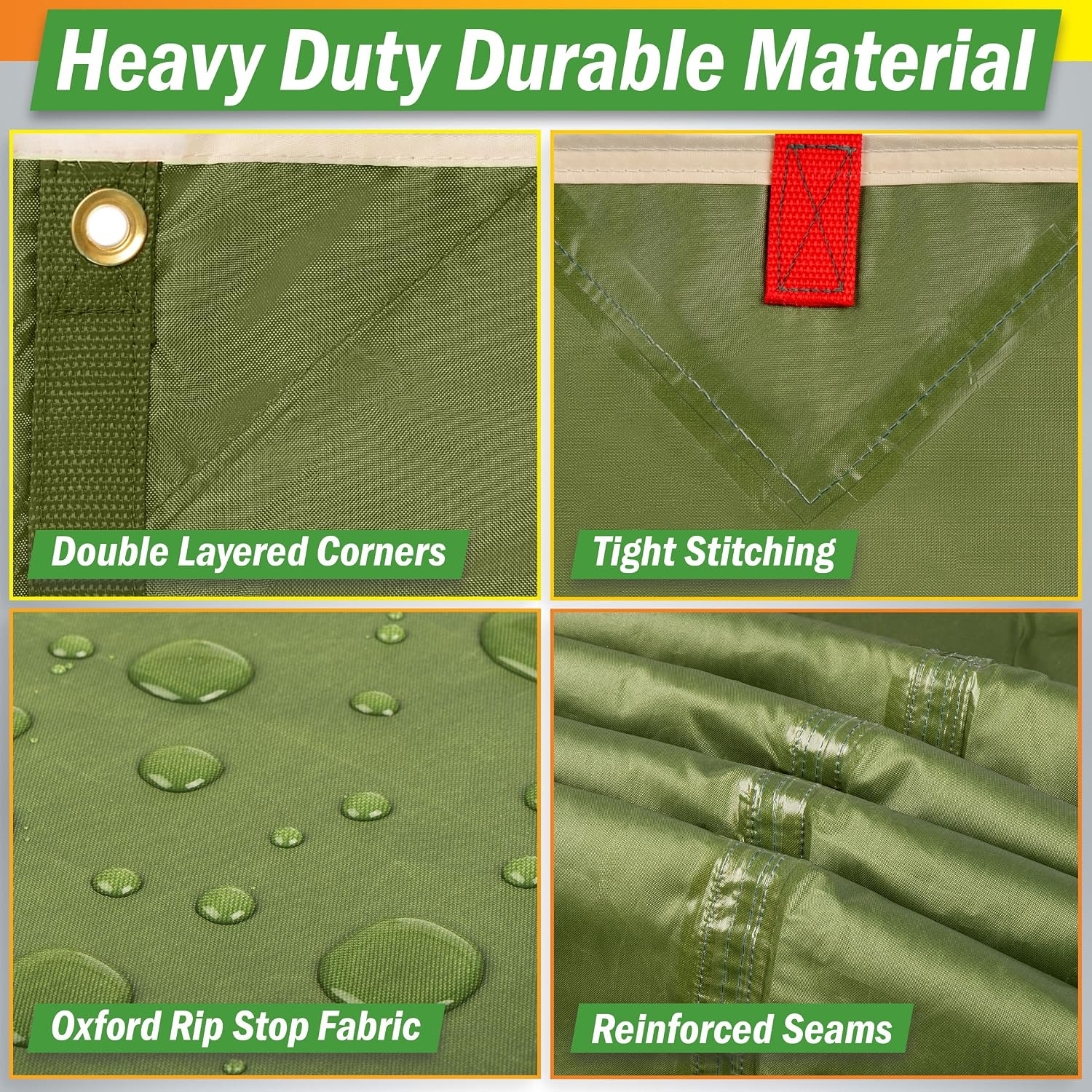 Camping Tarp with Poles - 15x12 Tarp for Camping or Hammock Rain Fly for Hiking, Backpacking or Portable Survival