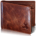 RFID Wallet For Men Premium Leather Bifold Wallet Western Brown