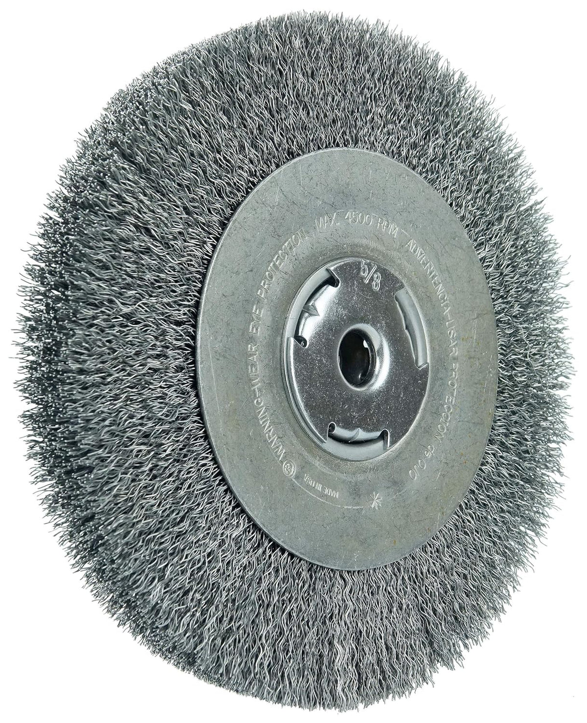 Weiler 36206 Wolverine 8" Crimped Wire Wheel, .014" Steel Fill, Wide Face, 5/8" Arbor Hole, Made in The USA