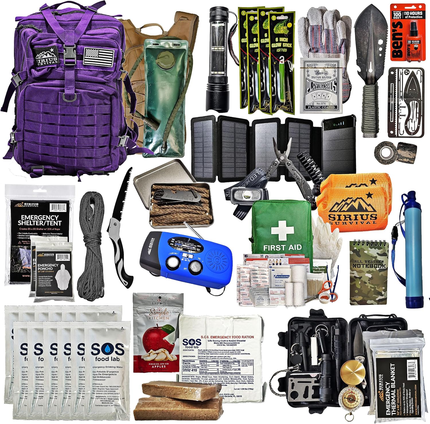 Bug Out Bag - Premium Bugout Backpack Pre-Packed Survival Kit - Ultimate 72 Hour Backpack Survival Kit