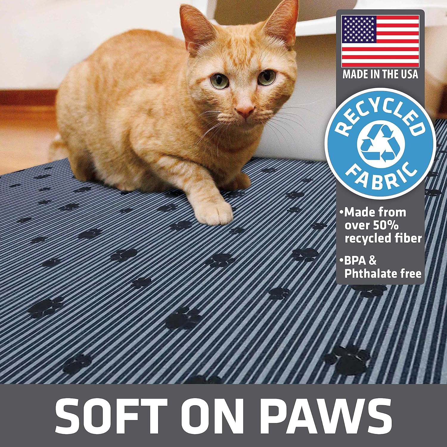 Cat Litter Box Mat, Litter Trapping Mat, Waterproof, Urine-Proof, Absorbent, Machine Washable, Soft on Paws, Contains