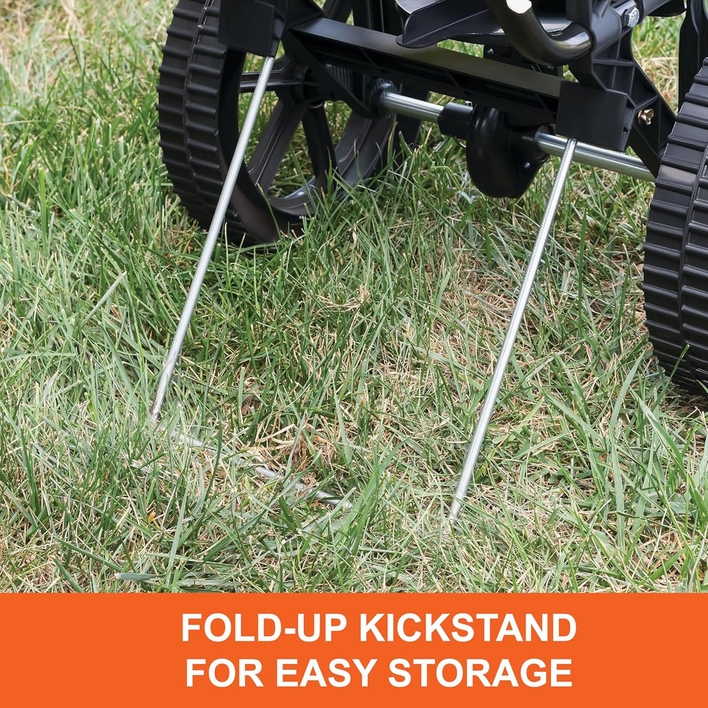 Push Lawn and Garden Broadcast Spreader for Seed and Fertilizer, 50 lb Capacity Walk-Behind Spreader with Cable Flow