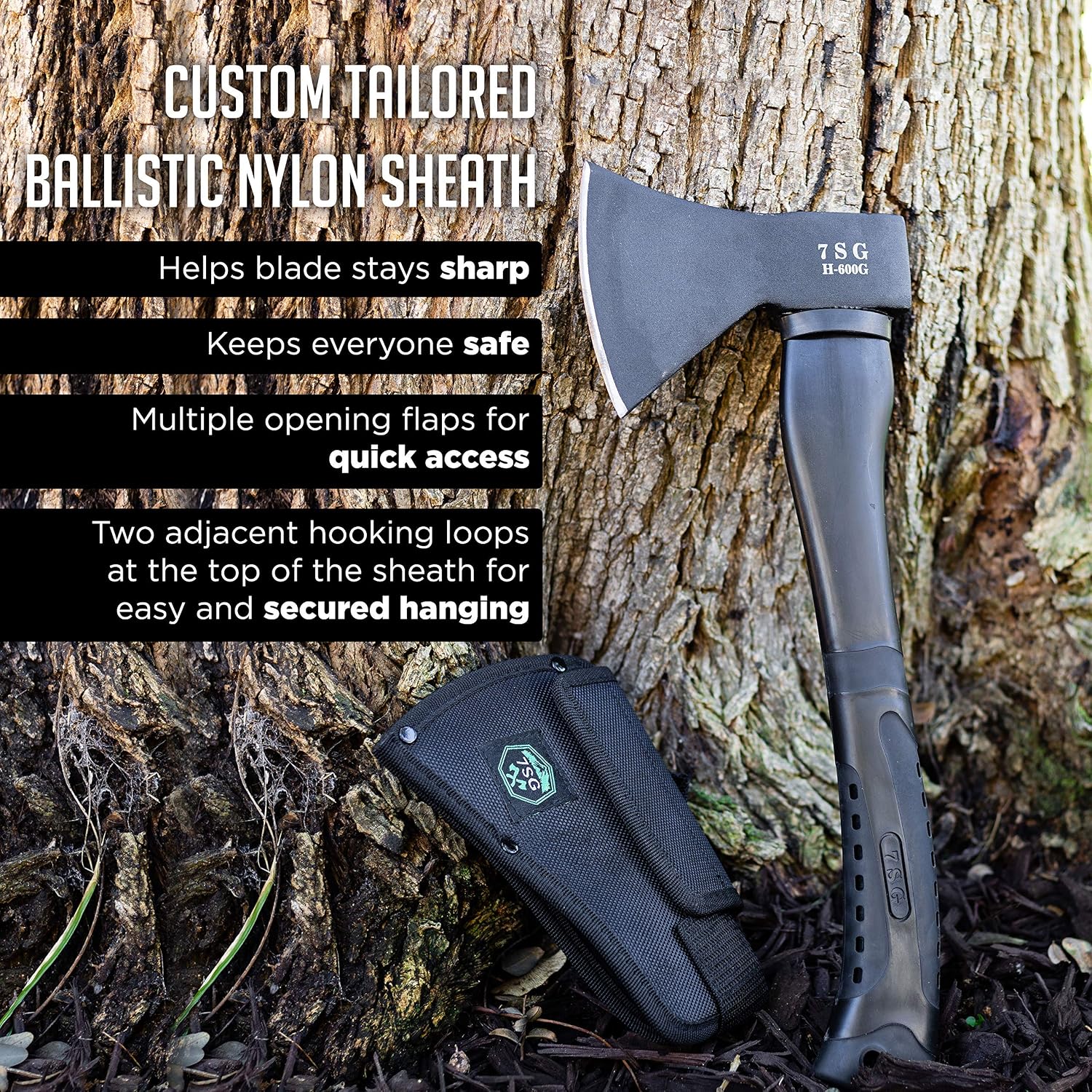 Camping Axe - Camping Hatchet with Sheath -Survival Throwing Axe - Survival Hatchets for Camping and Chopping Wood