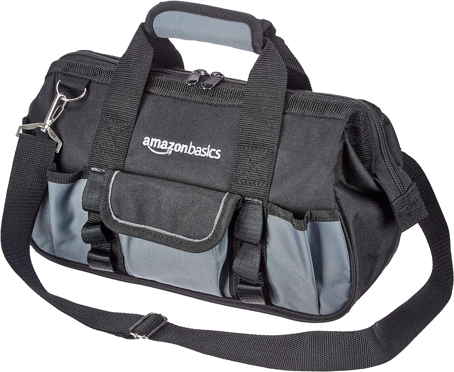 Durable Wear-Resistant Tool Storage Bag with Adjustable Shoulder Strap, Portable Tool Organizer, 16 Pockets, 12 in