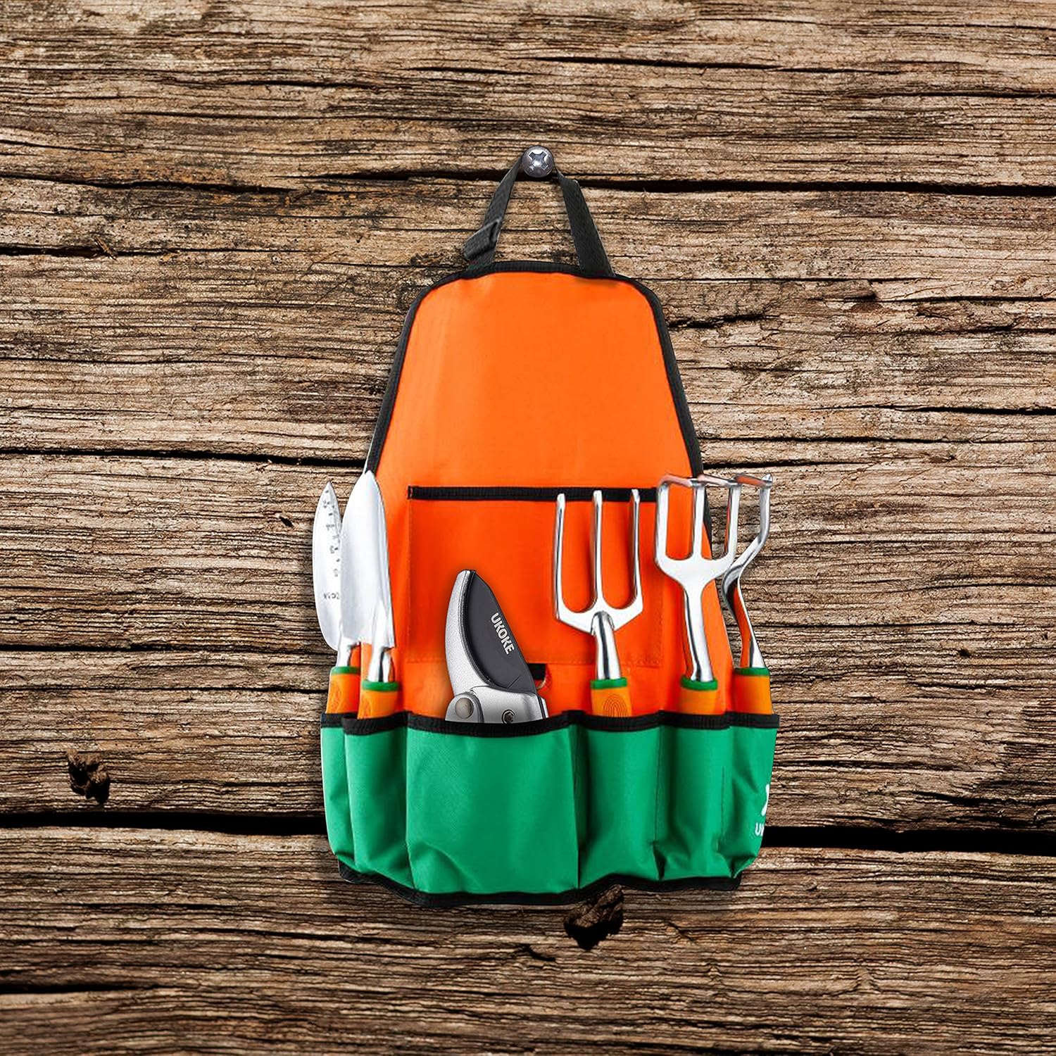 Garden Tool Set, 12 Piece Aluminum Hand Tool Kit, Garden Canvas Apron with Storage Pocket, Outdoor Tool, Heavy Duty