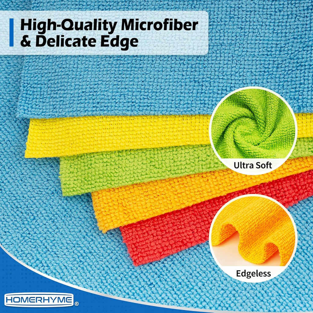 Microfiber Cleaning Cloth, 100 Pack Cleaning Rags Microfiber Towel Bulk Absorbent Lint-Free Wash Cloths, All-Purpose