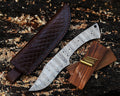 Damascus Knife Making Kit DIY Handmade Knife Kit Includes Knife Blank Knife Steel Blade, Pins, Knife with Sheath