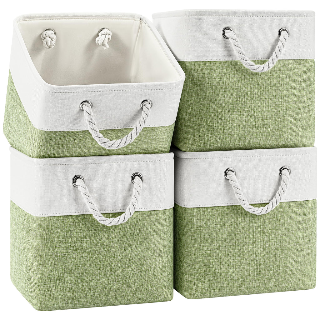 11-Inch Fabric Cube Storage Bins with Handles,4 Pack,Foldable