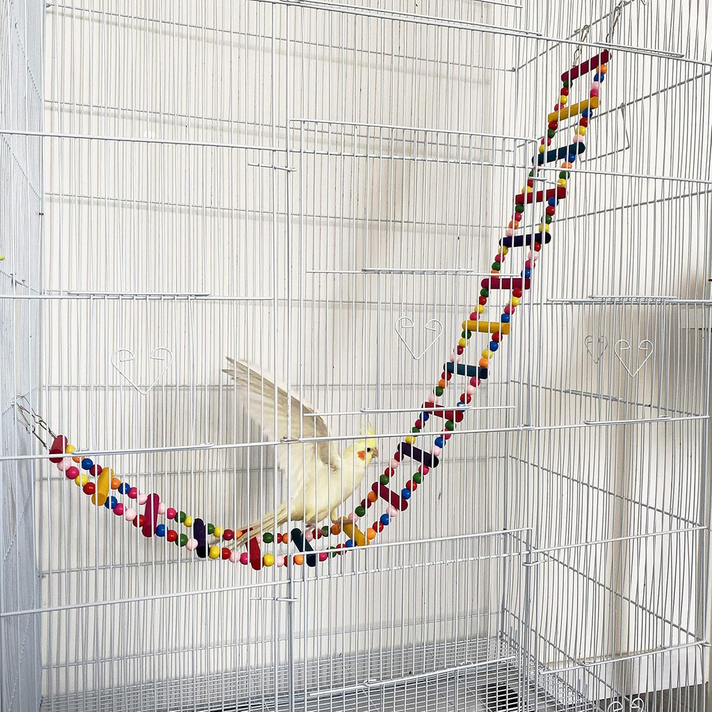 Bird Parrot Toys Ladders Swing Chewing Toys Hanging Pet Bird Cage Accessories Hammock Swing for Small Parakeets