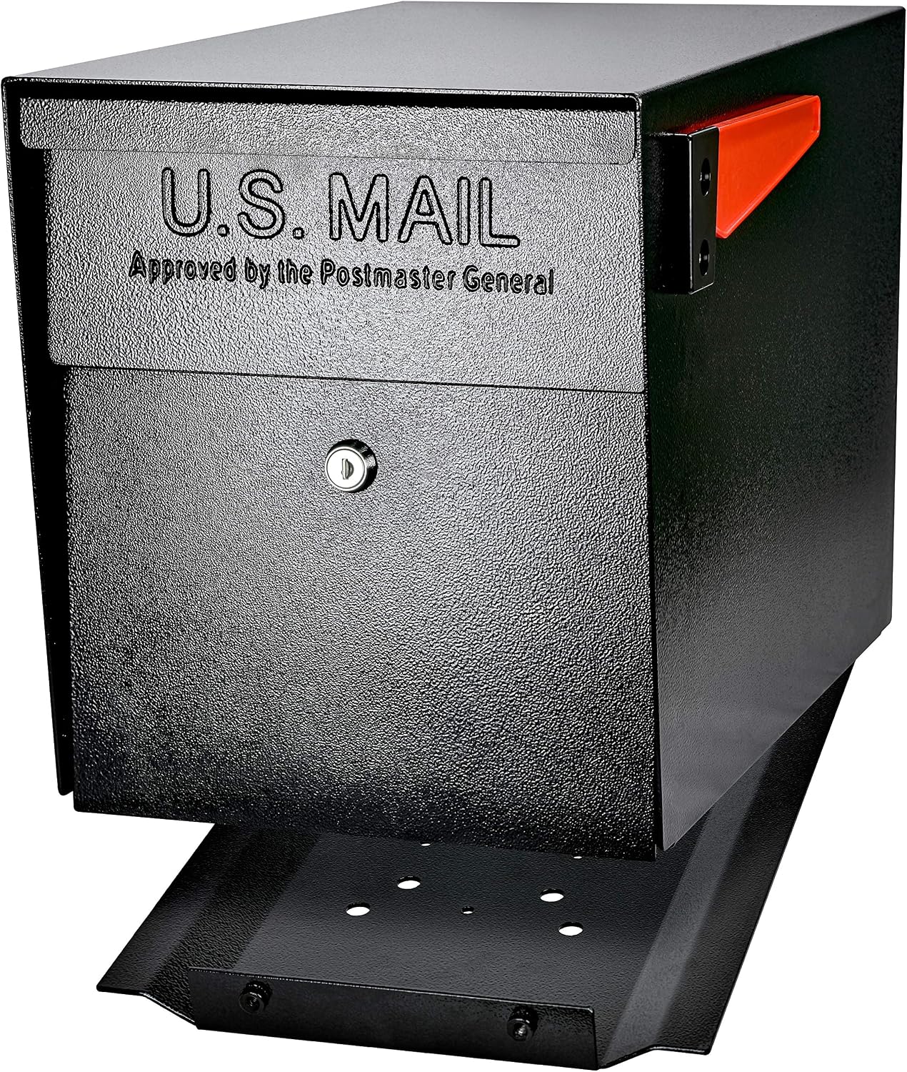 Large Capacity Locking Curbside Post Mount Mailbox, USPS Approved | Patented anti-pry lock, holds weeks of mail