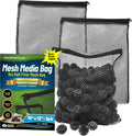 Mesh Media Bags – Large Hole 1/8" Mesh with Rustproof Plastic Zipper for Bio Balls & Large Filter Media (10" x 12", 2