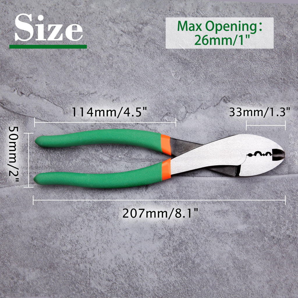 LEONTOOL Wire Crimping Tool with Wire Cutter, 8-Inch Electrical Pliers