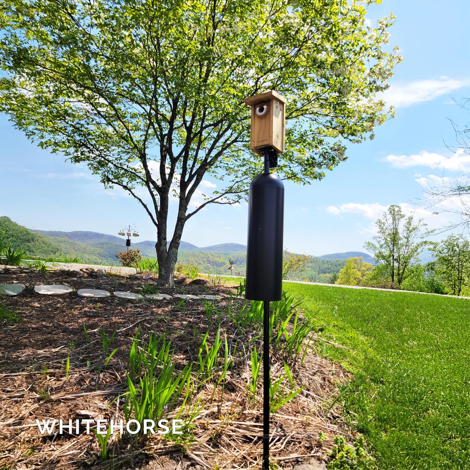 Bird House Pole with Baffle- A Professional Squirrel Proof Bird Feeder Pole - Very Sturdy Against Strong Winds - Bird