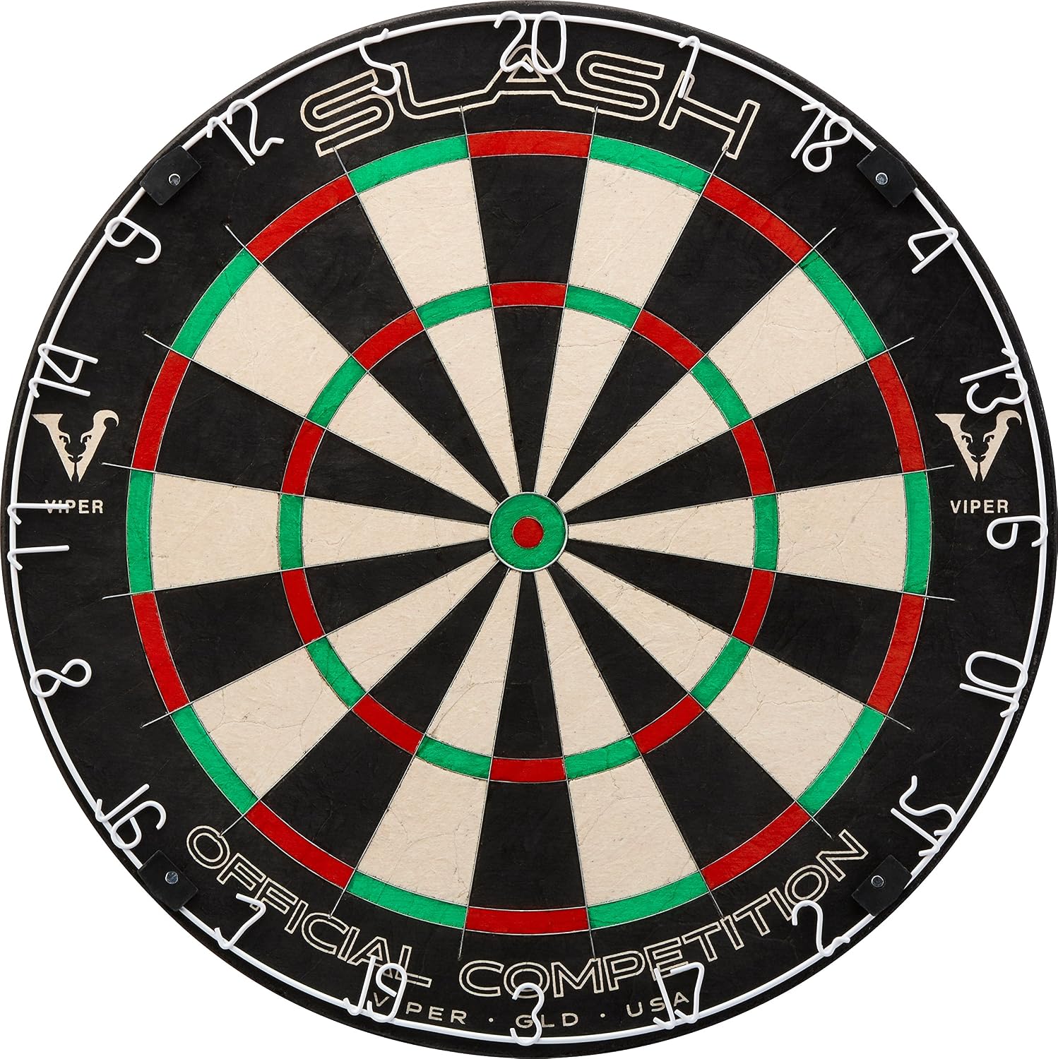 Viper Slash Regulation Professional Bristle Sisal Steel Tip Dartboard | WDF Accredited, 17.75 Inch Face, Self-Healing