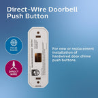 Philips Direct Wire Push Button Doorbell, DIY, Fix Broken Door Chime Button | White, DES4111R/27