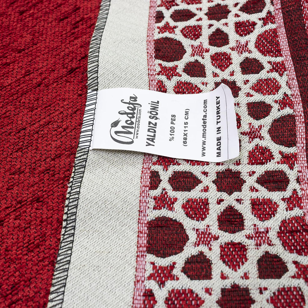 Turkish Islamic Prayer Mat - Thin Woven Chenille Sajjadah - Intricate Praying Rug Ramadan Eid Gift - Traditional