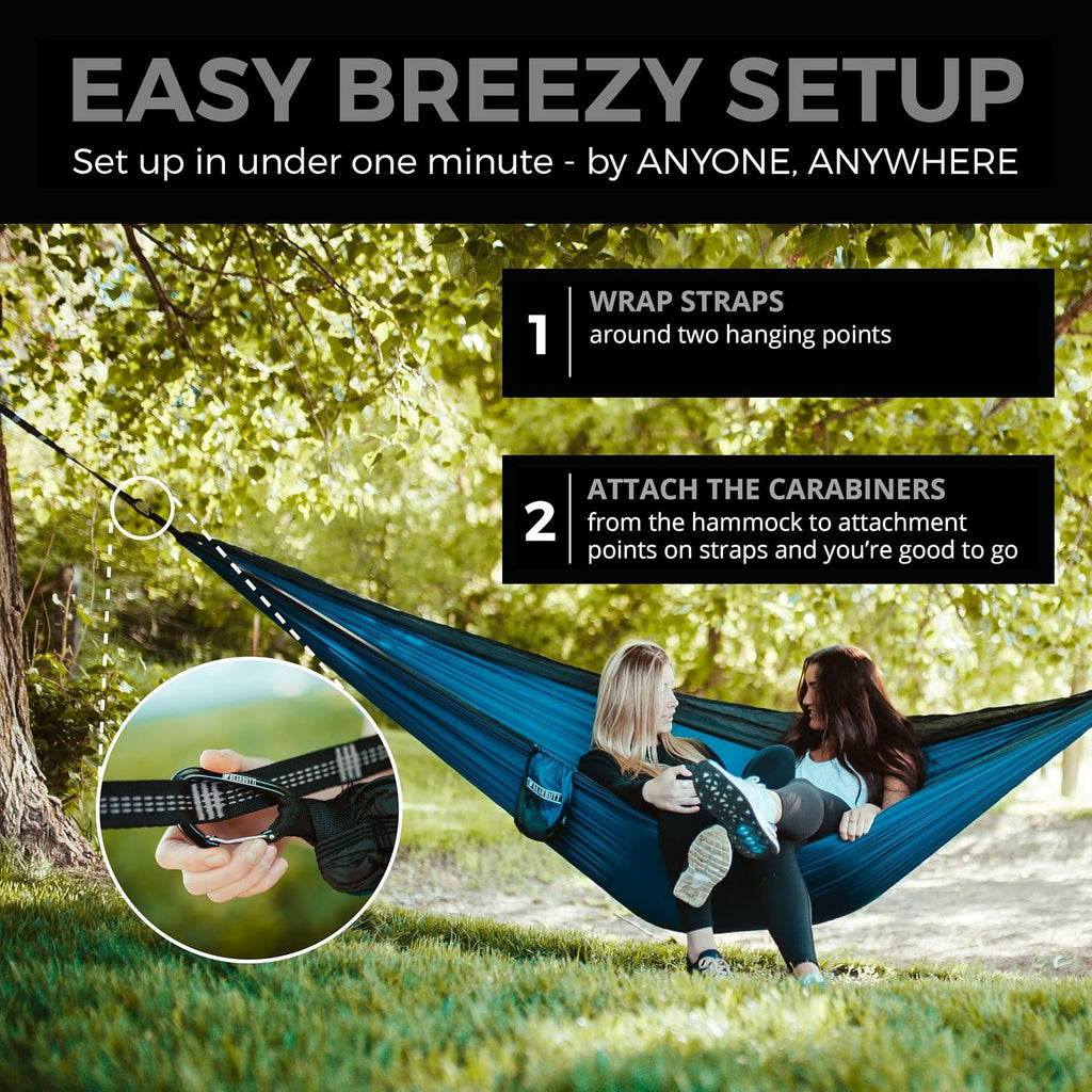 Kodiak Hammock Straps for Trees - 20 Feet Long, 40 Combined Loops - Holds 1000 Pounds - Camping Accessories With