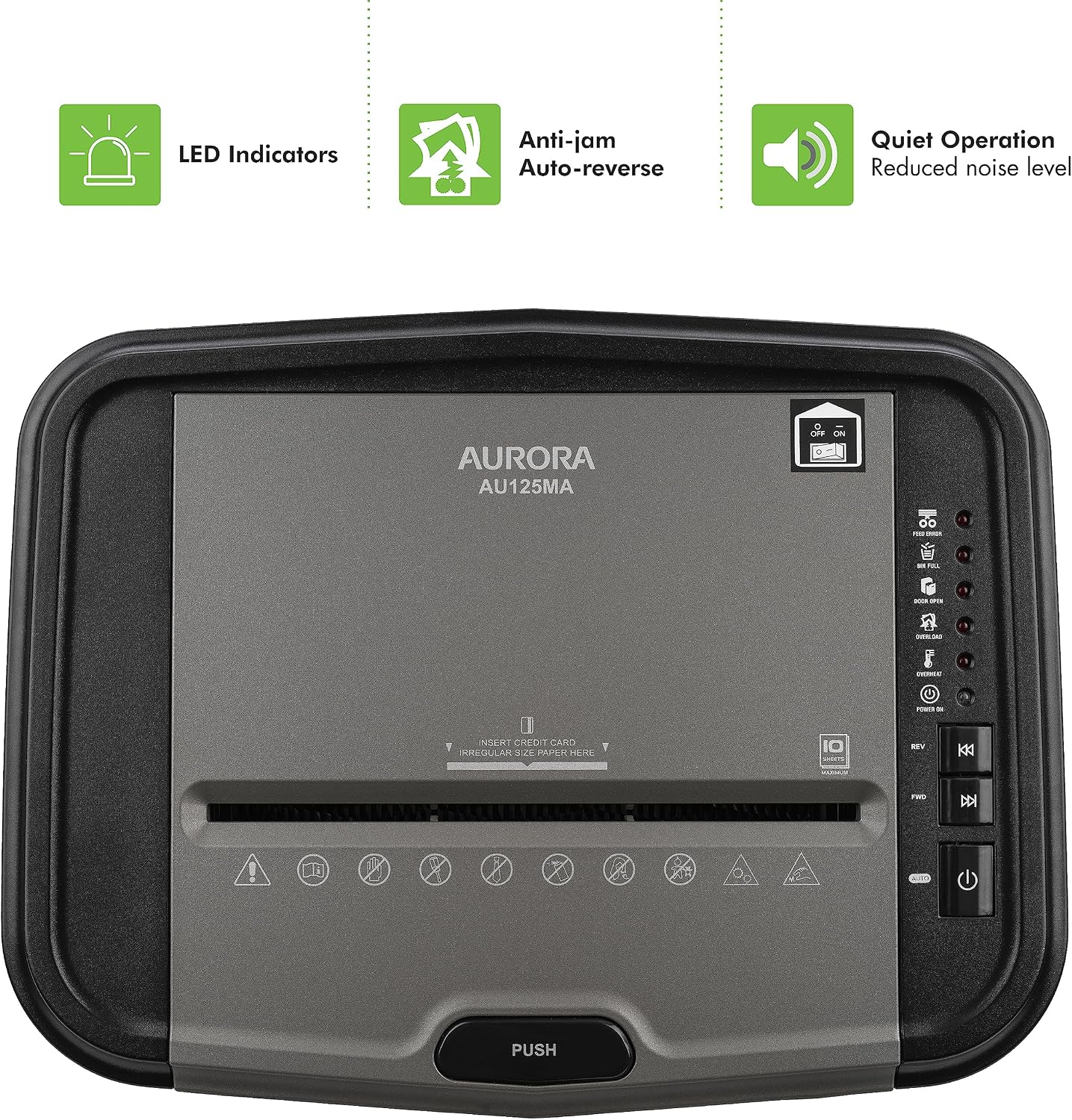 Professional Grade AU125MA 120-Sheet Auto Feed High-Security Micro-Cut Paper Shredder/60 Minutes/Security Level P-5