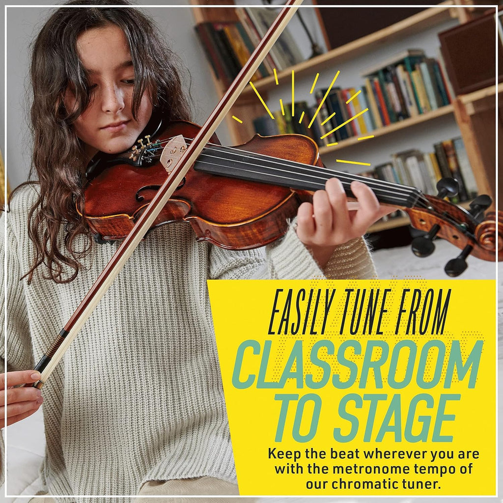4/4 Violin For Beginners, Black Solid Wood - Flamed Acoustic Violins Set with Case, Tuner, Shoulder Rest, Bow, Rosin