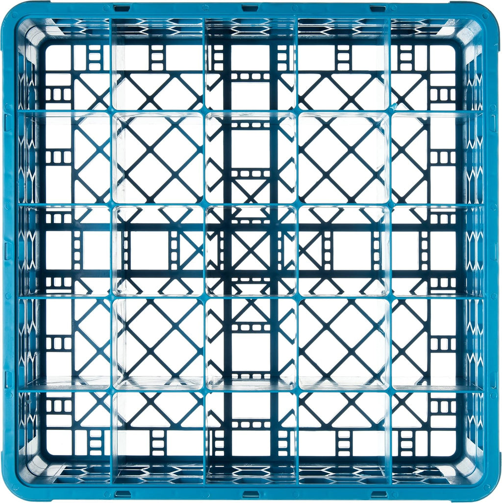 Opticlean 25-Compartment Glass Rack with 1 Extender, Blue , 5.56"